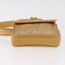 CHANEL Waist bag Satin Gold CC Auth 187614SAM-9