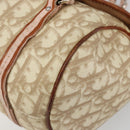 Christian Dior Trotter Canvas Romantic Bag PVC Beige Silver Auth 187615A-14