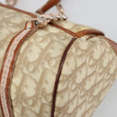 Christian Dior Trotter Canvas Romantic Bag PVC Beige Silver Auth 187615A-16
