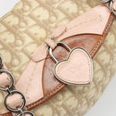 Christian Dior Trotter Canvas Romantic Bag PVC Beige Silver Auth 187615A-18