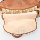 Christian Dior Trotter Canvas Romantic Bag PVC Beige Silver Auth 187615A-10