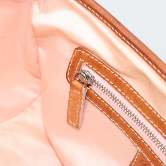 Christian Dior Trotter Canvas Romantic Bag PVC Beige Silver Auth 187615A