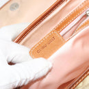 Christian Dior Trotter Canvas Romantic Bag PVC Beige Silver Auth 187615A-12
