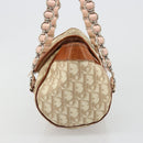 Christian Dior Trotter Canvas Romantic Bag PVC Beige Silver Auth 187615A-3