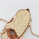 Christian Dior Trotter Canvas Romantic Bag PVC Beige Silver Auth 187615A-6