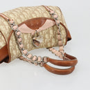 Christian Dior Trotter Canvas Romantic Bag PVC Beige Silver Auth 187615A-7