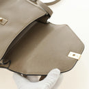 Valextra Isidide Hand Bag Leather 2way Beige Gold Auth 187616SM-23