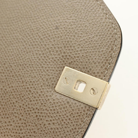 Valextra Isidide Hand Bag Leather 2way Beige Gold Auth 187616SM