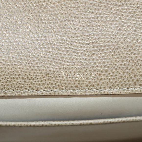 Valextra Isidide Hand Bag Leather 2way Beige Gold Auth 187616SM