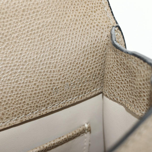 Valextra Isidide Hand Bag Leather 2way Beige Gold Auth 187616SM