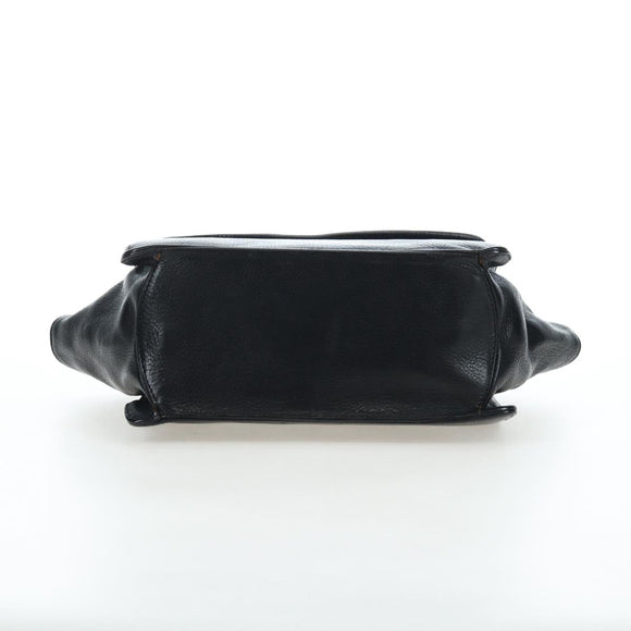 Chrome Hearts CH Cross Hand Bag Leather Black Silver Auth 187617SM