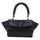 Chrome Hearts CH Cross Hand Bag Leather Black Silver Auth 187617SM-2