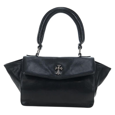 Chrome Hearts CH Cross Hand Bag Leather Black Silver Auth 187617SM - 0