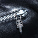 Chrome Hearts CH Cross Hand Bag Leather Black Silver Auth 187617SM-22