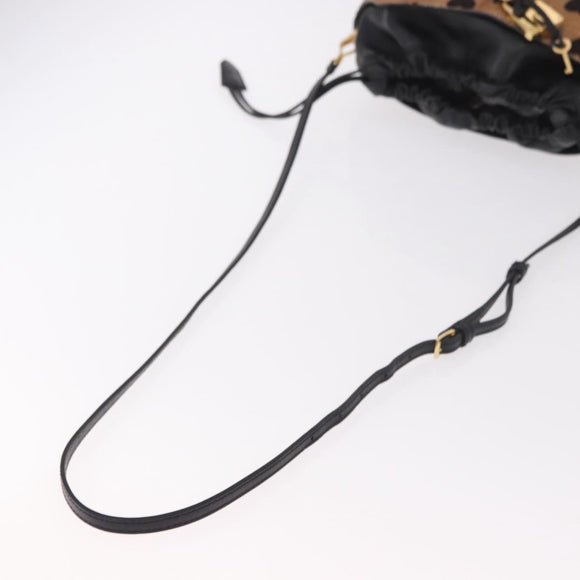 BURBERRY Shoulder Bag Harako leather Brown Gold Auth 187618A