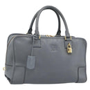 LOEWE Amazona 36 Hand Bag Leather Gray Gold Auth 187619V-1