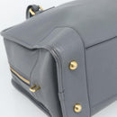 LOEWE Amazona 36 Hand Bag Leather Gray Gold Auth 187619V-15