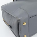 LOEWE Amazona 36 Hand Bag Leather Gray Gold Auth 187619V-17