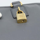 LOEWE Amazona 36 Hand Bag Leather Gray Gold Auth 187619V-18