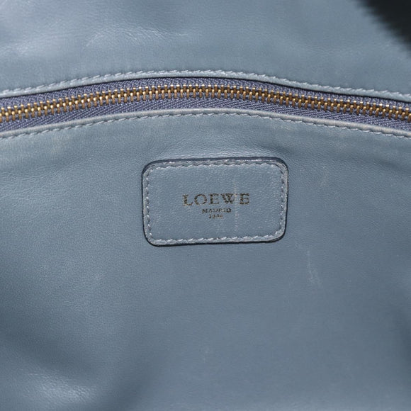 LOEWE Amazona 36 Hand Bag Leather Gray Gold Auth 187619V