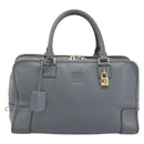LOEWE Amazona 36 Hand Bag Leather Gray Gold Auth 187619V-13