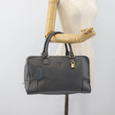 LOEWE Amazona 36 Hand Bag Leather Gray Gold Auth 187619V-27