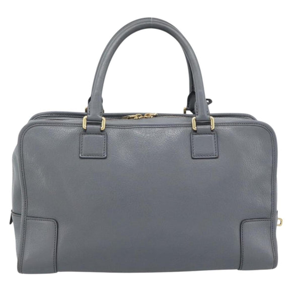 LOEWE Amazona 36 Hand Bag Leather Gray Gold Auth 187619V
