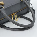 LOEWE Amazona 36 Hand Bag Leather Gray Gold Auth 187619V-7