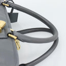 LOEWE Amazona 36 Hand Bag Leather Gray Gold Auth 187619V-14