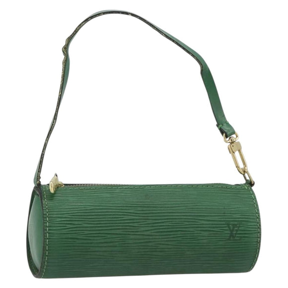 LOUIS VUITTON Epi Soufflot Pouch Green LV Auth 187622