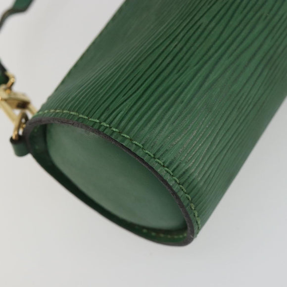LOUIS VUITTON Epi Soufflot Pouch Green LV Auth 187622