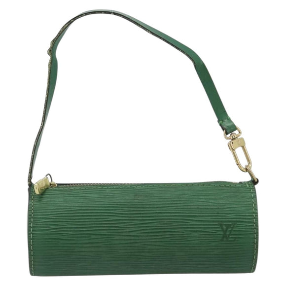 LOUIS VUITTON Epi Soufflot Pouch Green LV Auth 187622