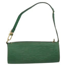 LOUIS VUITTON Epi Soufflot Pouch Green LV Auth 187622-2
