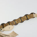Christian Dior Trotter Canvas Romantic Shoulder Bag PVC Beige Silver Auth 187624-10