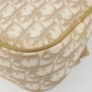 Christian Dior Trotter Canvas Romantic Shoulder Bag PVC Beige Silver Auth 187624-14