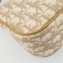 Christian Dior Trotter Canvas Romantic Shoulder Bag PVC Beige Silver Auth 187624-15