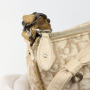 Christian Dior Trotter Canvas Romantic Shoulder Bag PVC Beige Silver Auth 187624-18