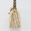 Christian Dior Trotter Canvas Romantic Shoulder Bag PVC Beige Silver Auth 187624-4