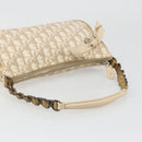Christian Dior Trotter Canvas Romantic Shoulder Bag PVC Beige Silver Auth 187624-7