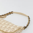 Christian Dior Trotter Canvas Romantic Shoulder Bag PVC Beige Silver Auth 187624-9