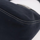 FENDI Mamma Baguette Shoulder Bag Canvas Navy Silver Auth 187625V-11
