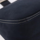 FENDI Mamma Baguette Shoulder Bag Canvas Navy Silver Auth 187625V-12