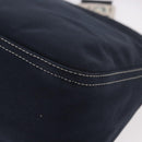 FENDI Mamma Baguette Shoulder Bag Canvas Navy Silver Auth 187625V-13