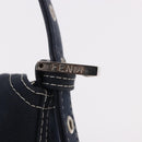 FENDI Mamma Baguette Shoulder Bag Canvas Navy Silver Auth 187625V-14