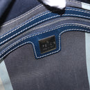 FENDI Mamma Baguette Shoulder Bag Canvas Navy Silver Auth 187625V-18