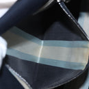 FENDI Mamma Baguette Shoulder Bag Canvas Navy Silver Auth 187625V-23