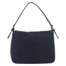 FENDI Mamma Baguette Shoulder Bag Canvas Navy Silver Auth 187625V-3