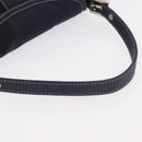 FENDI Mamma Baguette Shoulder Bag Canvas Navy Silver Auth 187625V-7