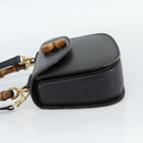 GUCCI Bamboo Shoulder Bag Leather 2way Black Gold 000 1014 0188 Auth 187626SAV-3