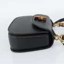 GUCCI Bamboo Shoulder Bag Leather 2way Black Gold 000 1014 0188 Auth 187626SAV-4
